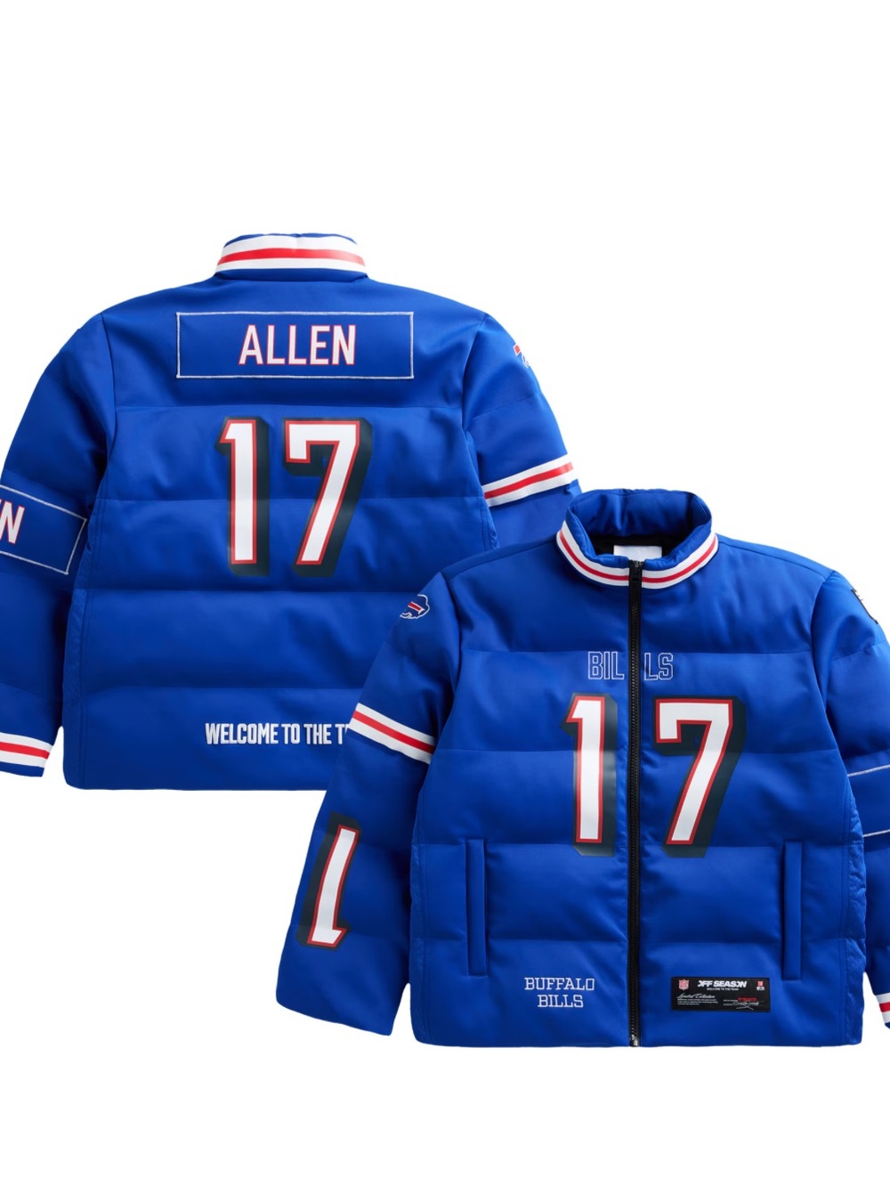 Unisex Buffalo Bills Josh Allen Royal Off Season x NFL Player Puffer Jacket